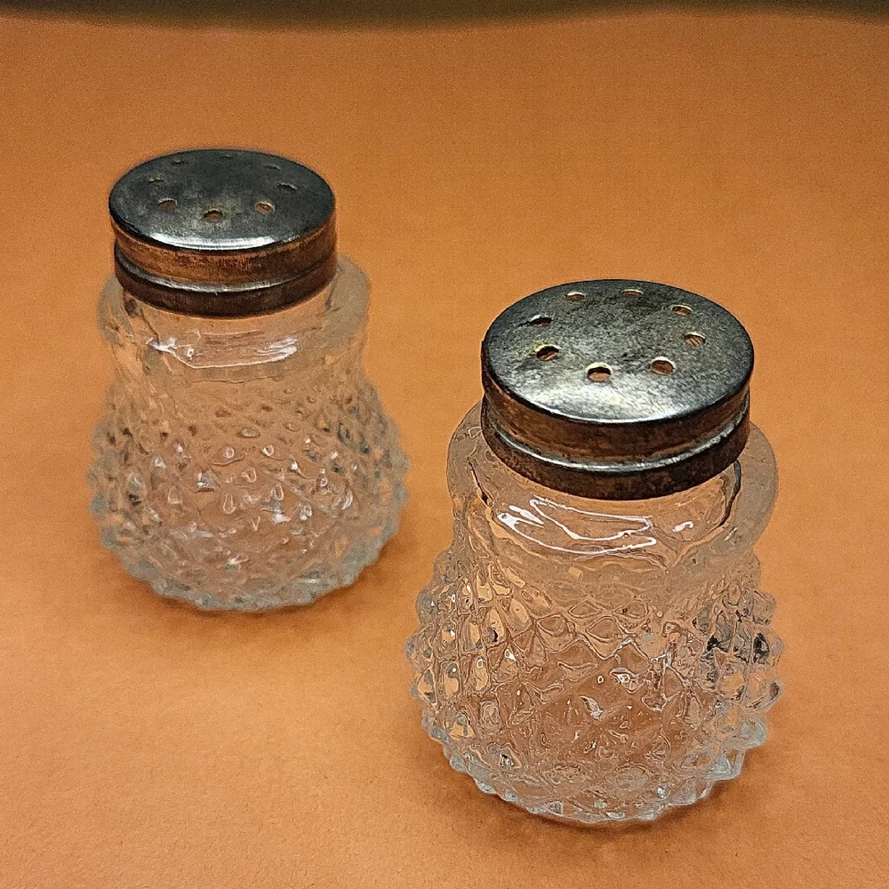 Vintage Glass Salt and Pepper Shakers